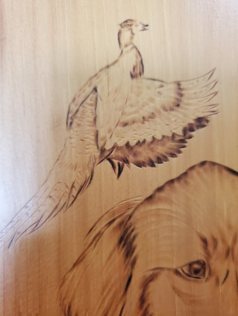 Vintage Pyrography Wood Burned Golden Retriever Hunting Dog Plaque Wall Art - Picture 3 of 9